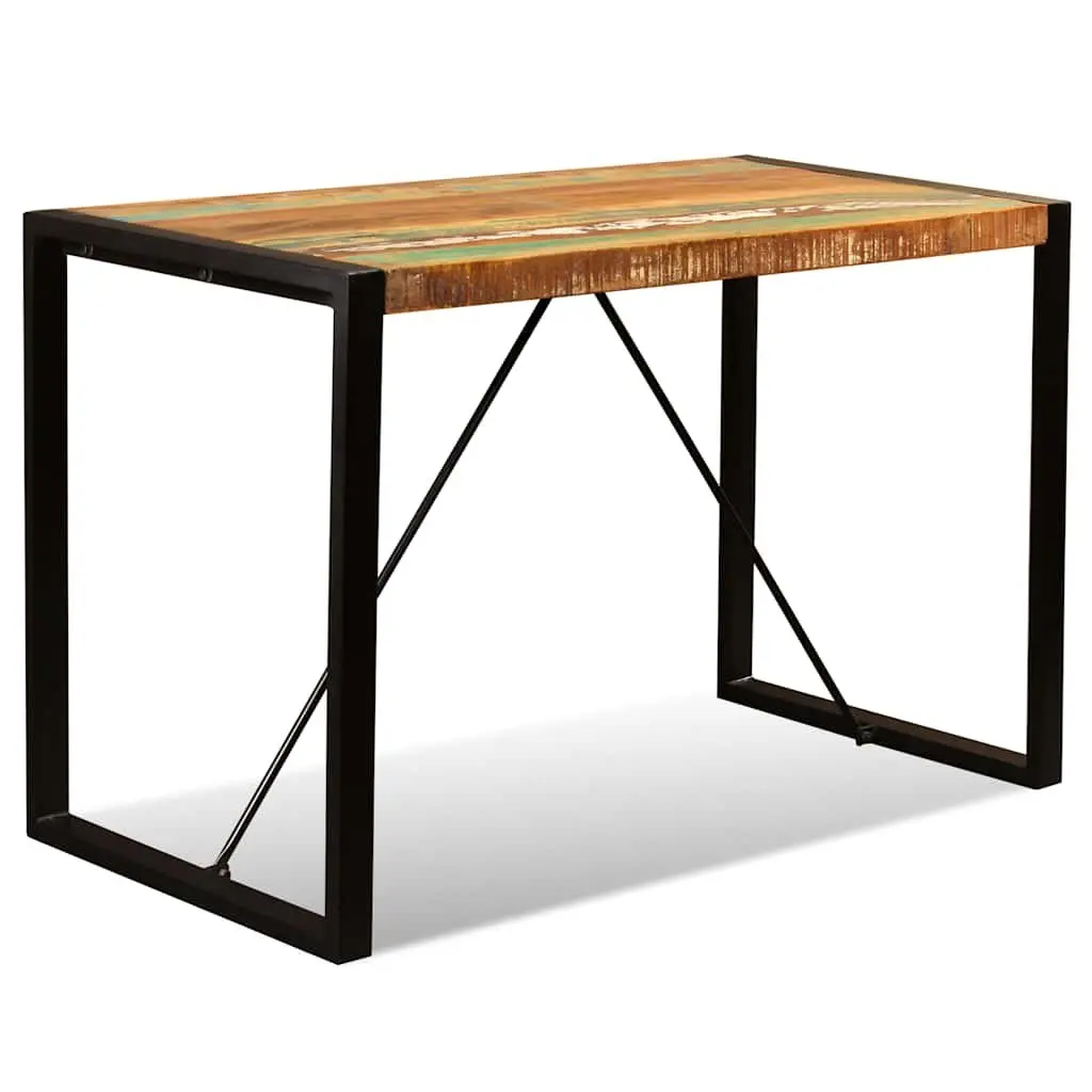 Dining Table Multicolour 120cm Solid Reclaimed Wood Industrial Style