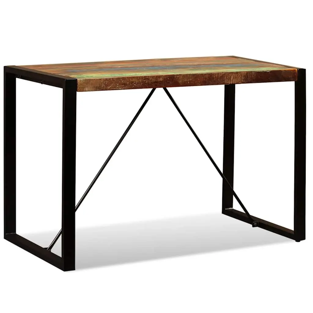Dining Table Multicolour 120cm Solid Reclaimed Wood Industrial Style