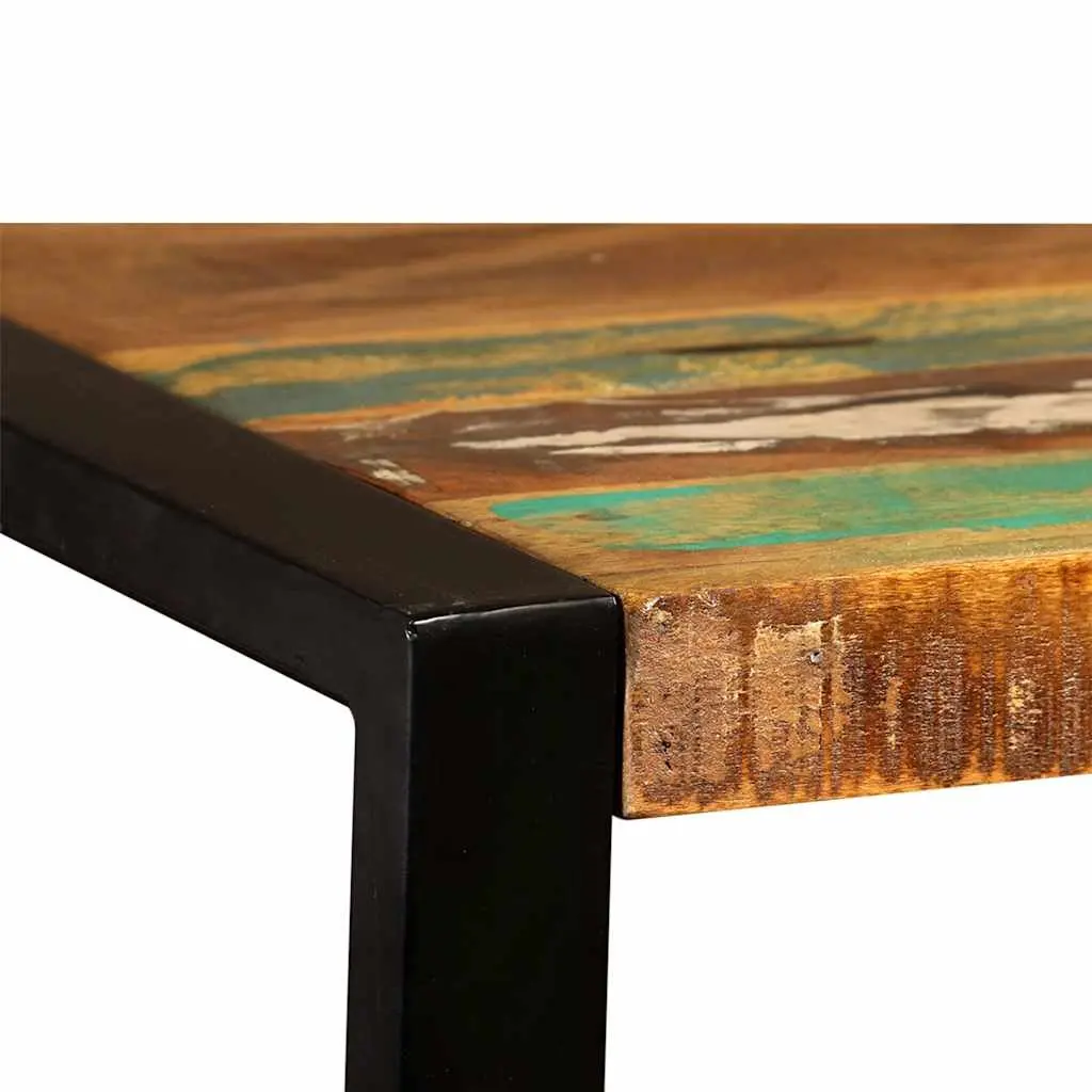Dining Table Multicolour 120cm Solid Reclaimed Wood Industrial Style