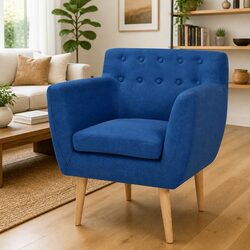 Concise Features of the Blue Fabric Armchair