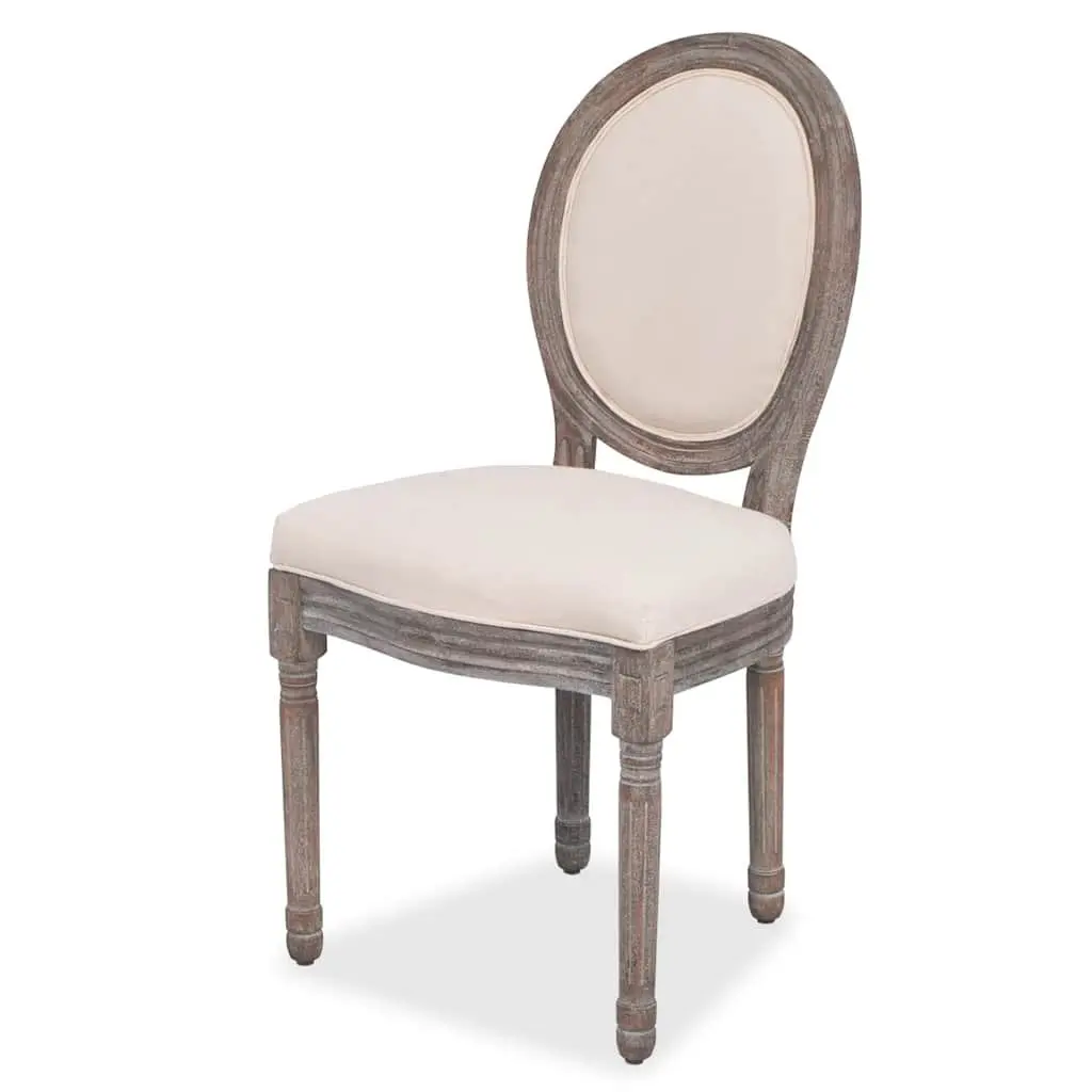Set of 4 Cream Dining Chairs with Padded Foam Seats
