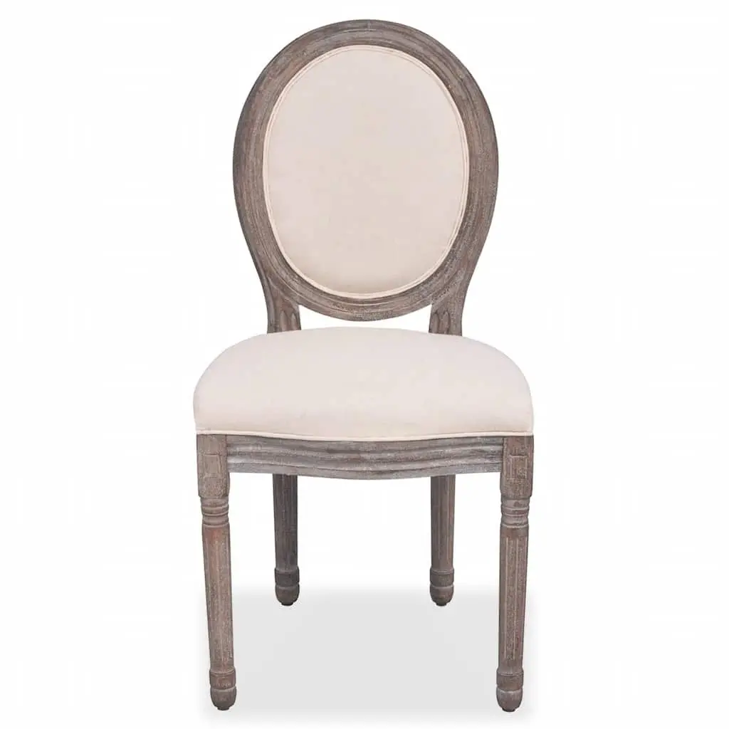 Set of 4 Cream Dining Chairs with Padded Foam Seats