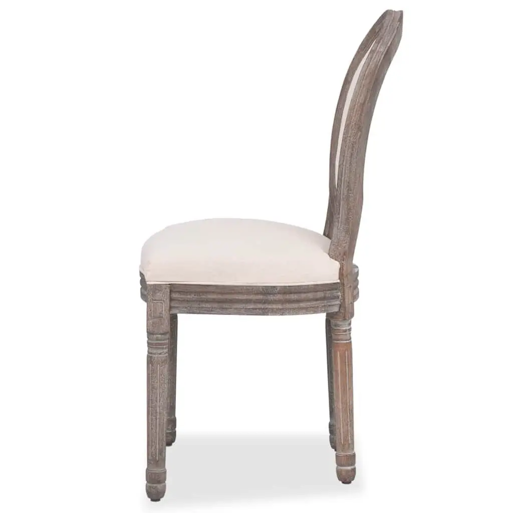 Set of 4 Cream Dining Chairs with Padded Foam Seats