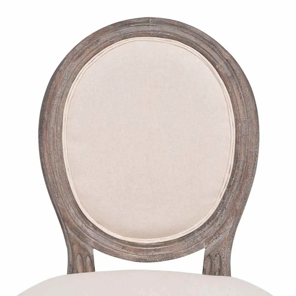 Set of 4 Cream Dining Chairs with Padded Foam Seats