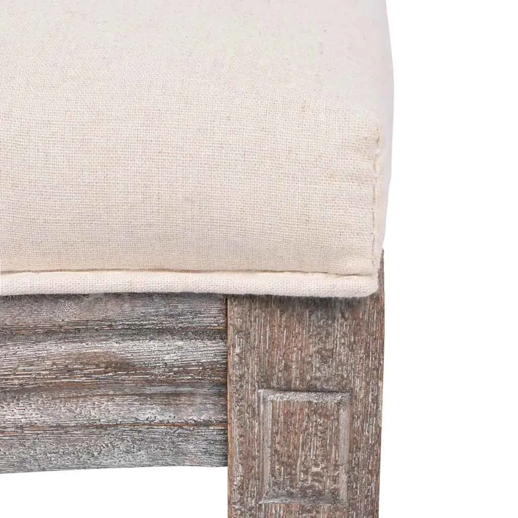 Set of 4 Cream Dining Chairs with Padded Foam Seats
