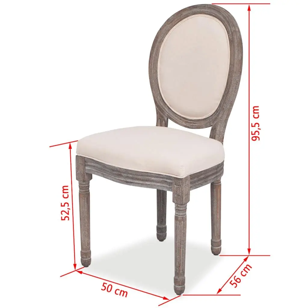 Set of 4 Cream Dining Chairs with Padded Foam Seats