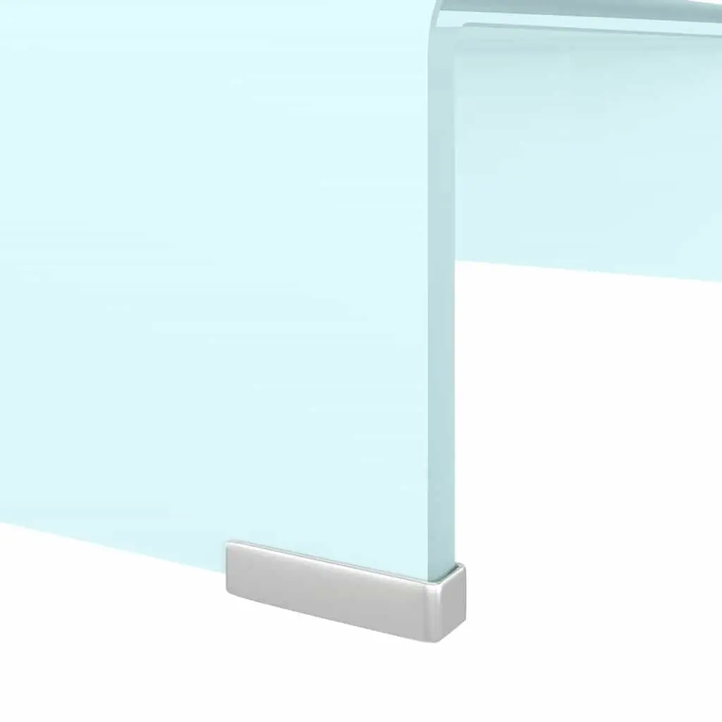 Glass TV Stand Monitor Riser Green Tempered Desktop Shelf Multimedia Device