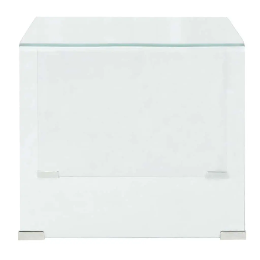 Coffee Table Tempered Glass Clear Modern Compact Living Room Bedroom Accent