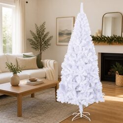 240cm White Christmas Tree with Ample Branch Tips
