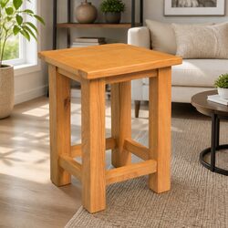 Compact End Table in Solid Oak for Stylish Living