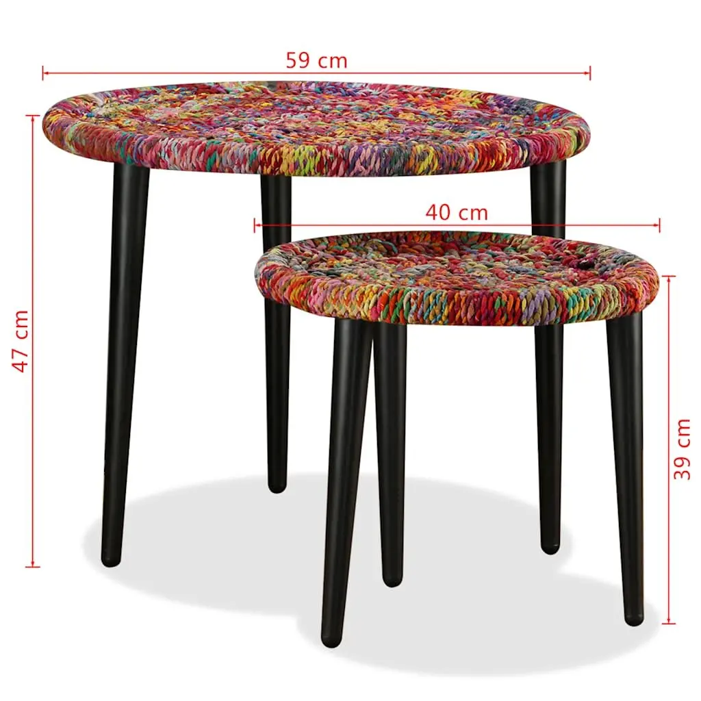2-Piece Nesting Coffee Tables with Sturdy Legs