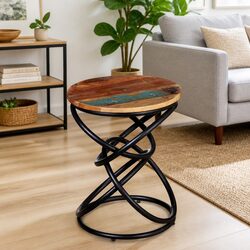 End Table Solid Reclaimed Wood Vintage Side Coffee Table Living Room Furniture