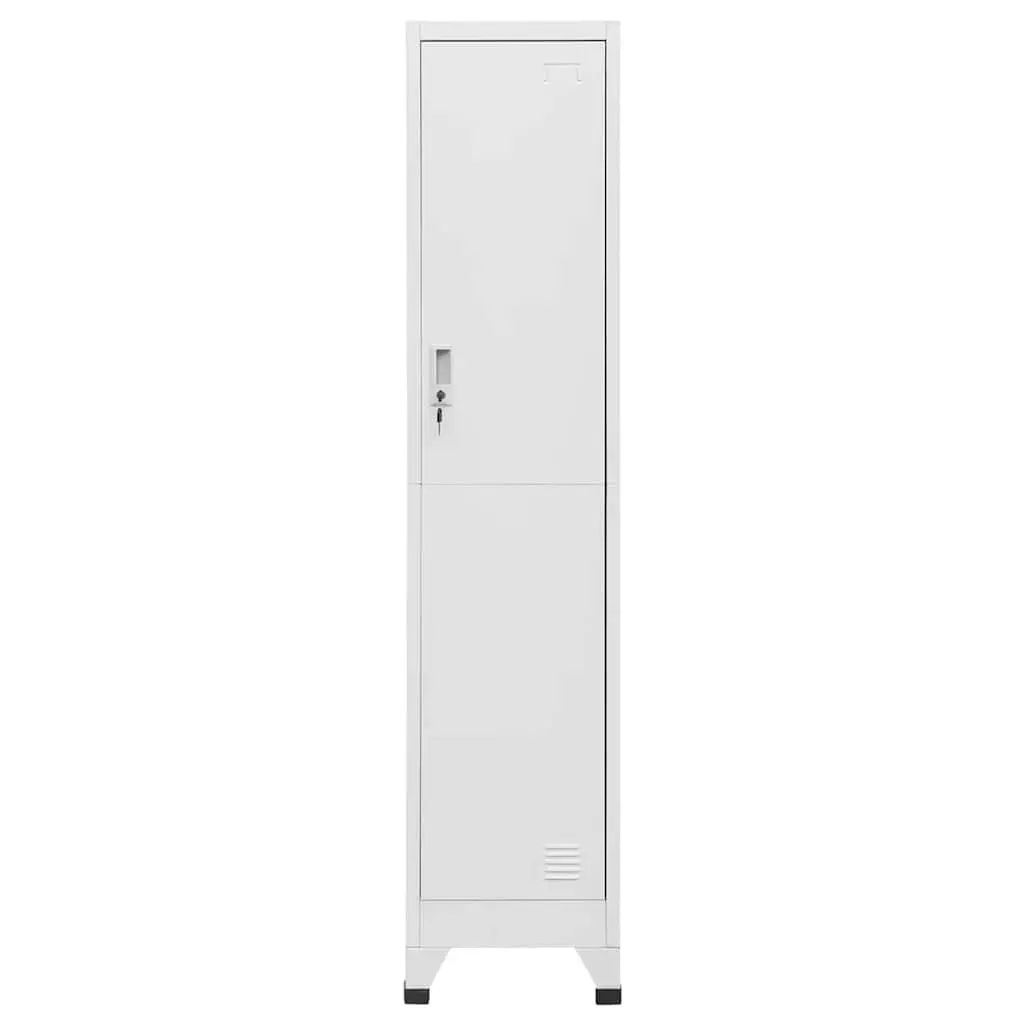 Locker Cabinet Grey Industrial Style Lockable Compartment Shelf Hanging Bar