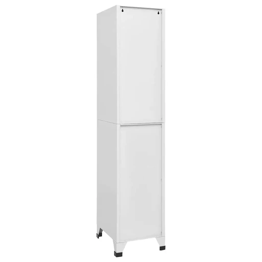 Locker Cabinet Grey Industrial Style Lockable Compartment Shelf Hanging Bar