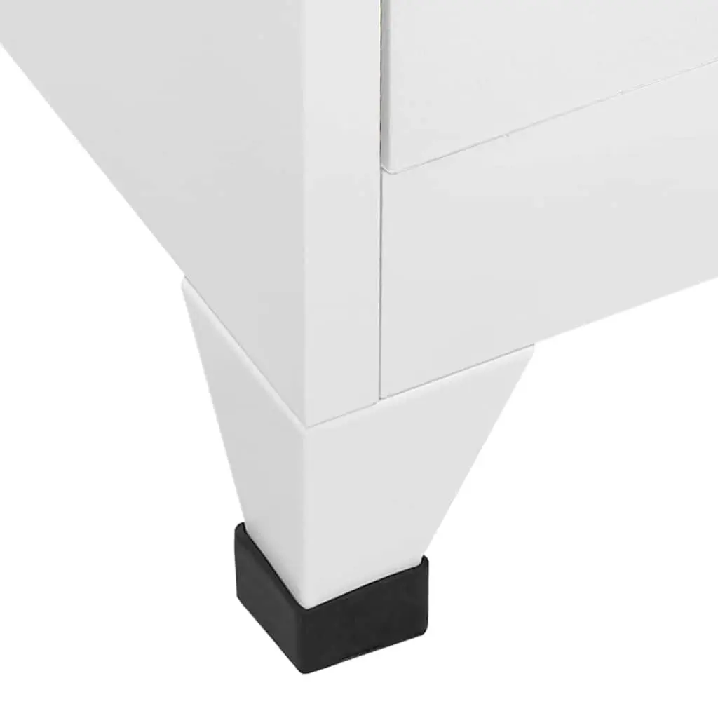 Locker Cabinet Grey Industrial Style Lockable Compartment Shelf Hanging Bar
