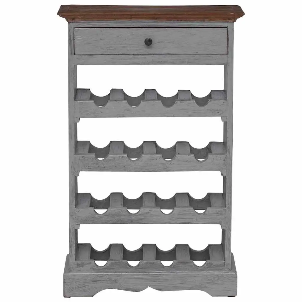 Solid Mahogany Wood Wine Rack Brown Antique Style Handcrafted Storage Cabinet