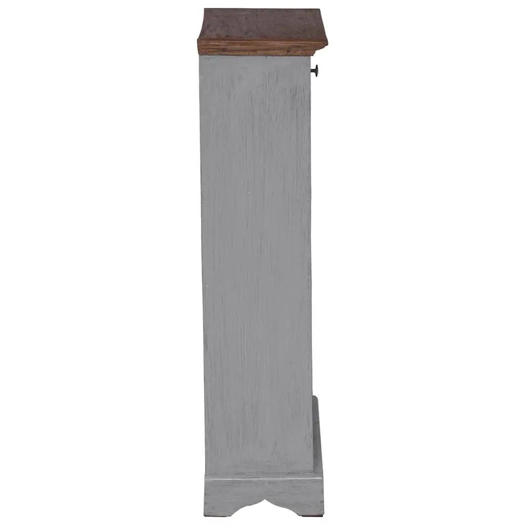Solid Mahogany Wood Wine Rack Brown Antique Style Handcrafted Storage Cabinet