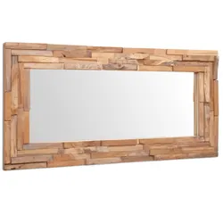 Teak Frame Decorative Mirror for Rustic Interiors