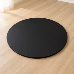 Concise 500mm Round Black Tempered Glass Table Top