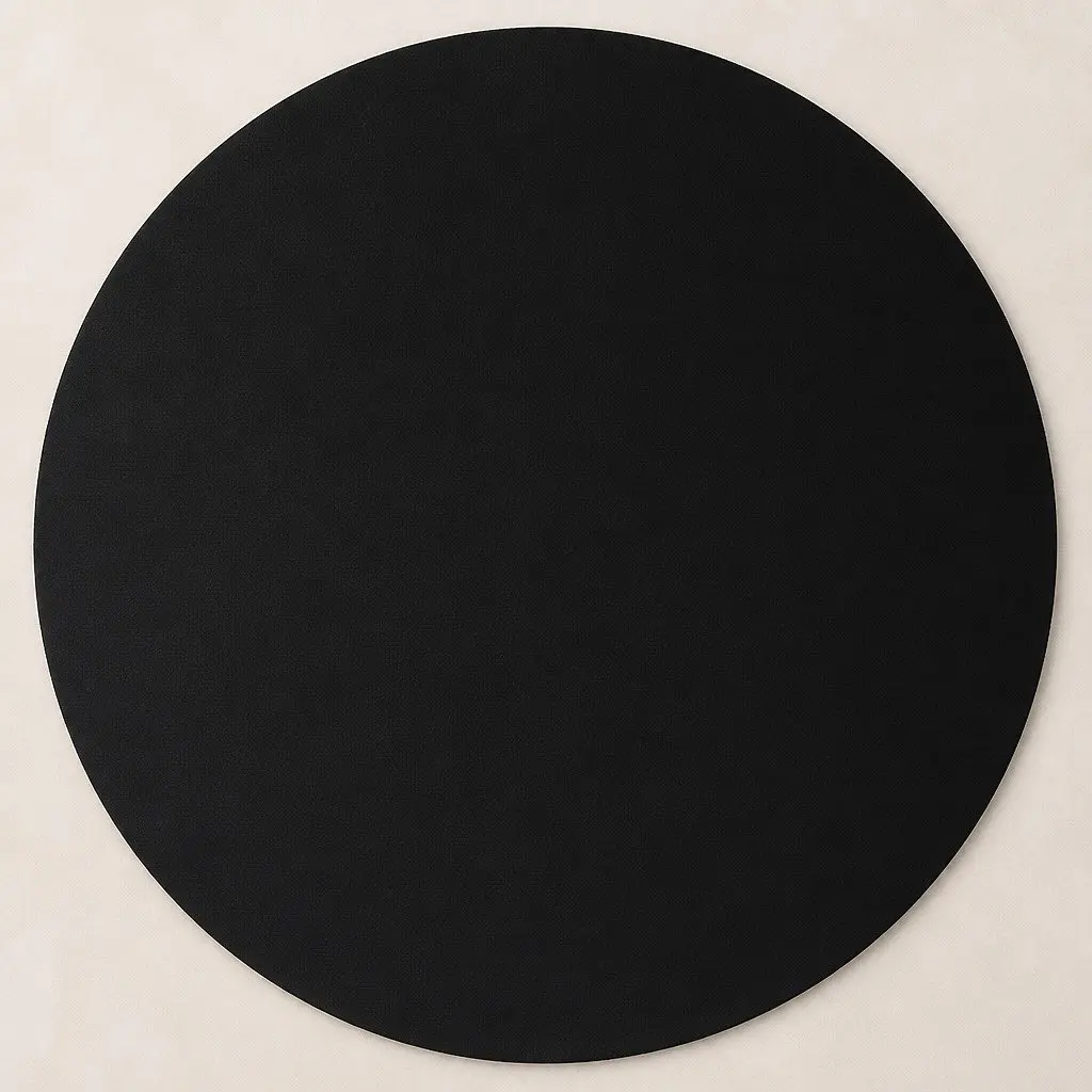 Round Tempered Glass Table Top Black 600mm Durable Protective