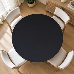 Compact and Strong Black Tempered Glass Table Top 800mm
