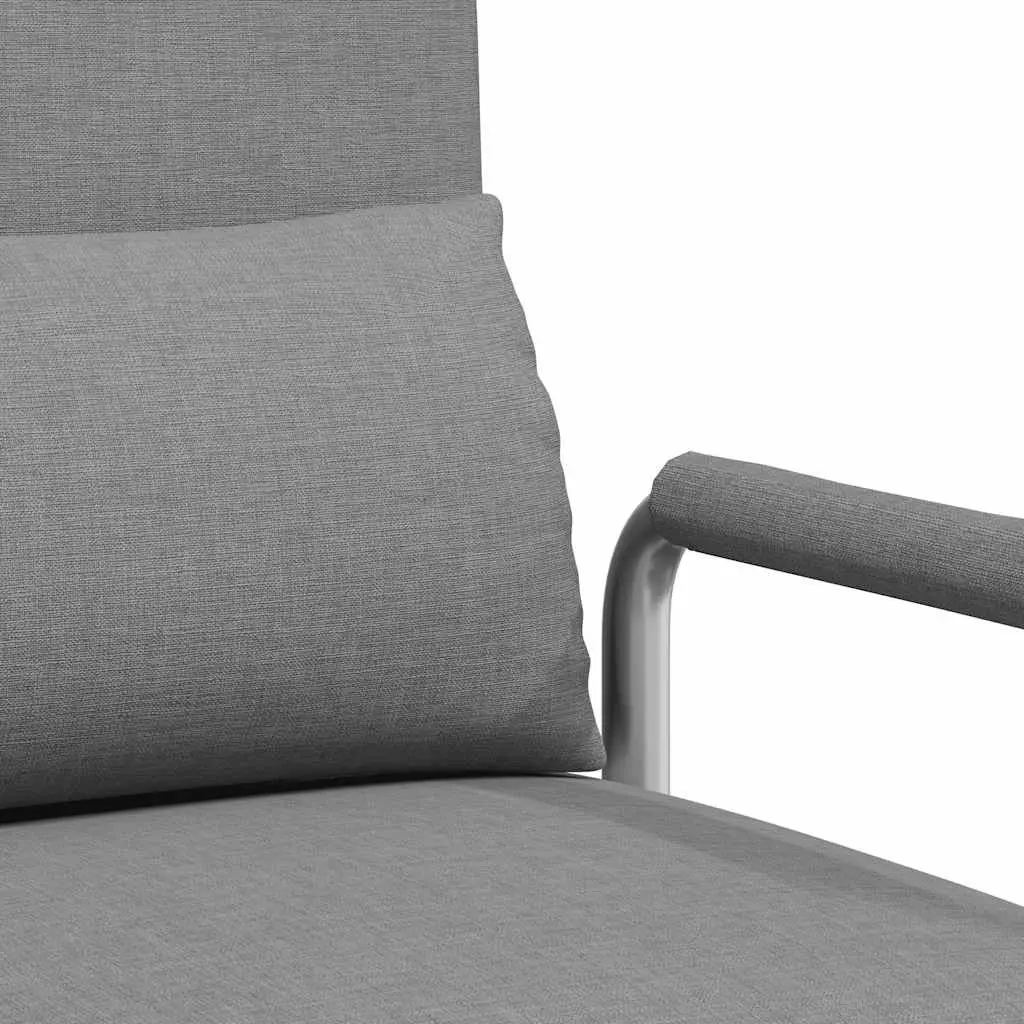 Convertible Swivel Chair Sofa Bed Recliner Chaise Lounge Grey Fabric Adjustable Backrest