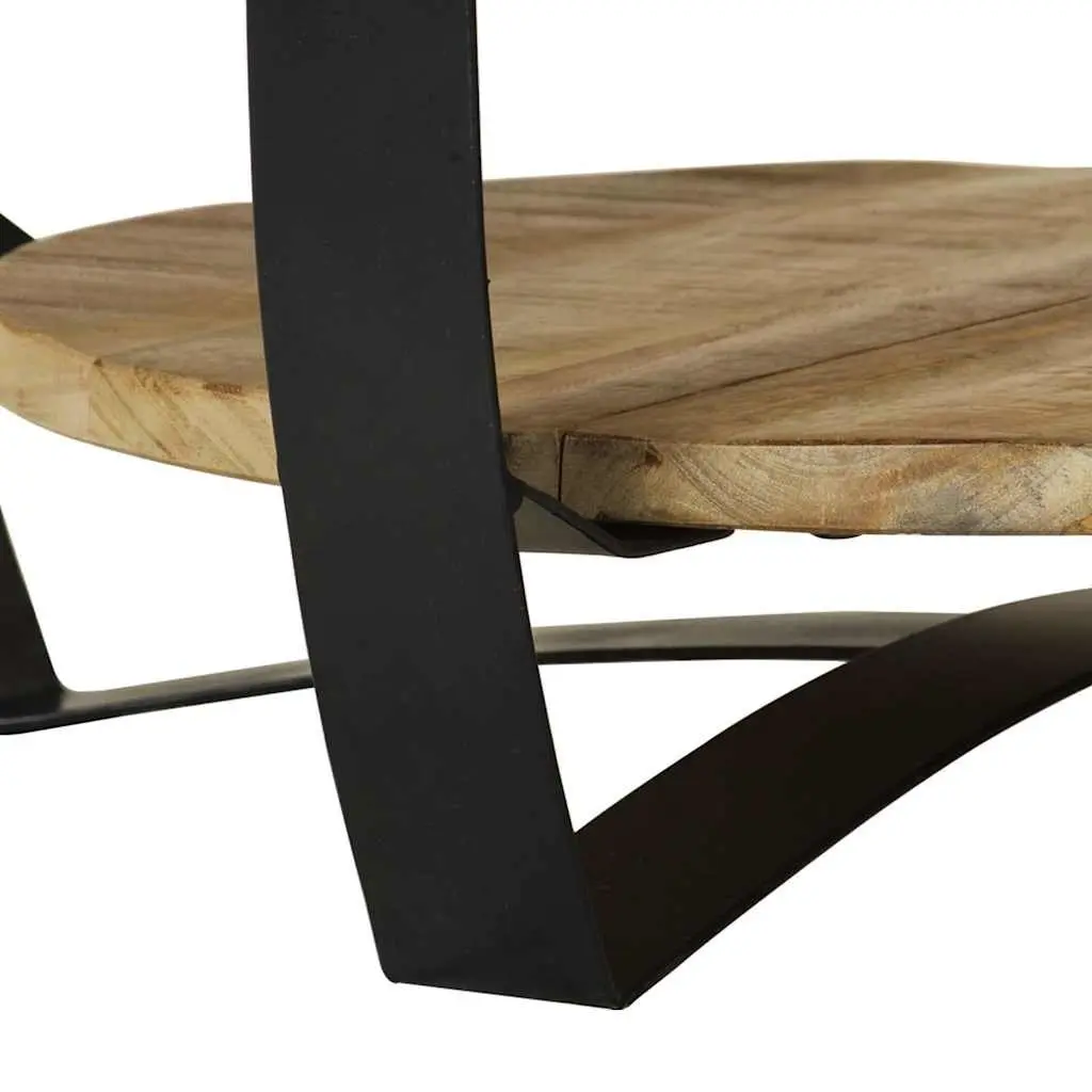 Coffee Table Brown 65cm Solid Mango Wood Industrial Vintage Side End Table Shelf