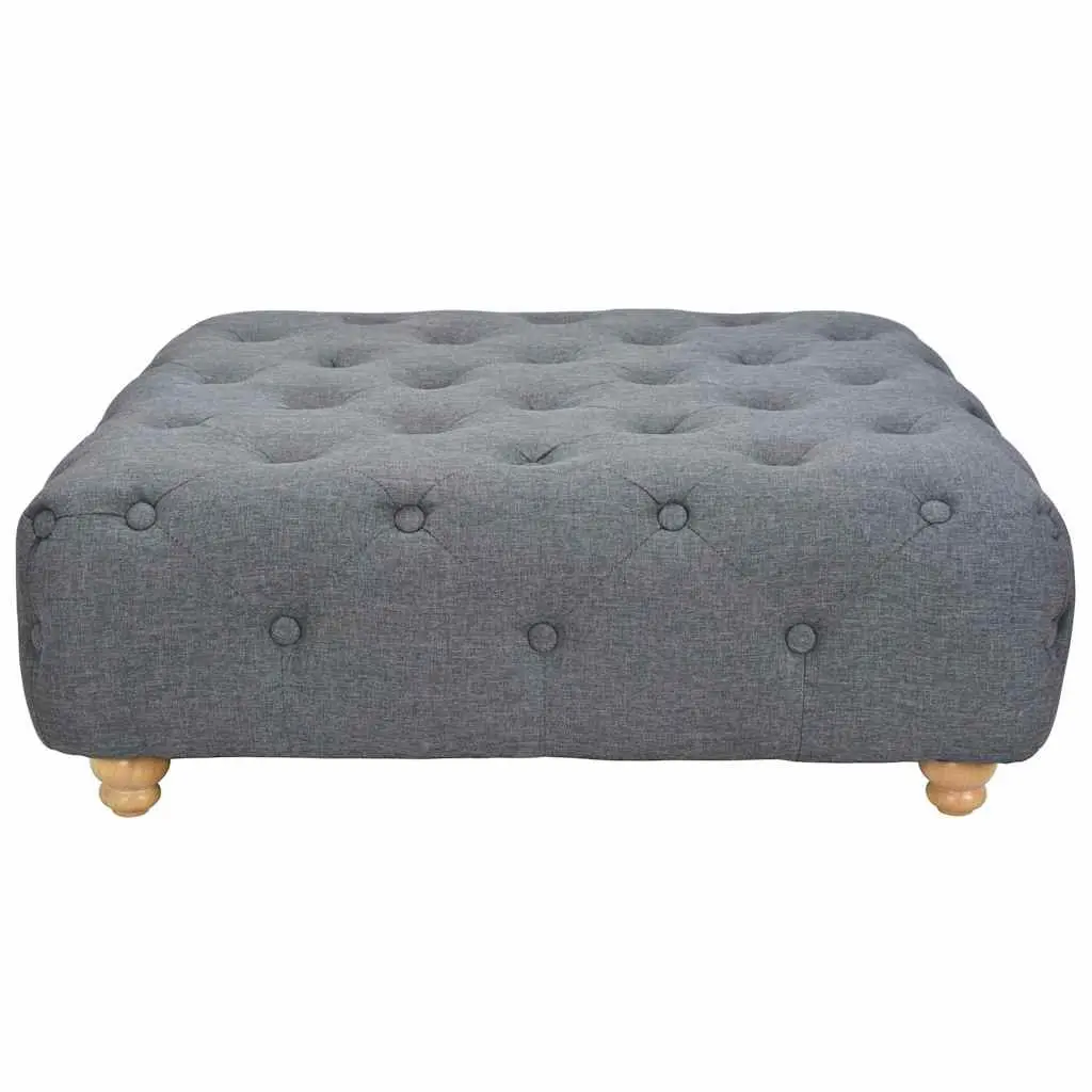 Pouffe Fabric Footrest Ottoman Grey Upholstered Seat Stool Home Furniture Decor