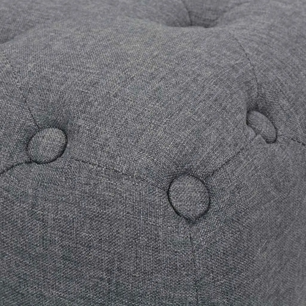Pouffe Fabric Footrest Ottoman Grey Upholstered Seat Stool Home Furniture Decor