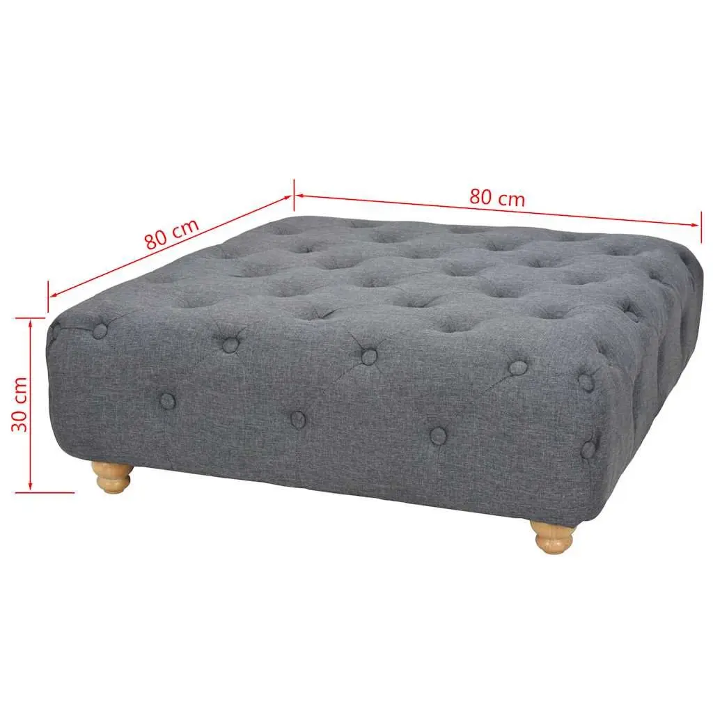 Pouffe Fabric Footrest Ottoman Grey Upholstered Seat Stool Home Furniture Decor