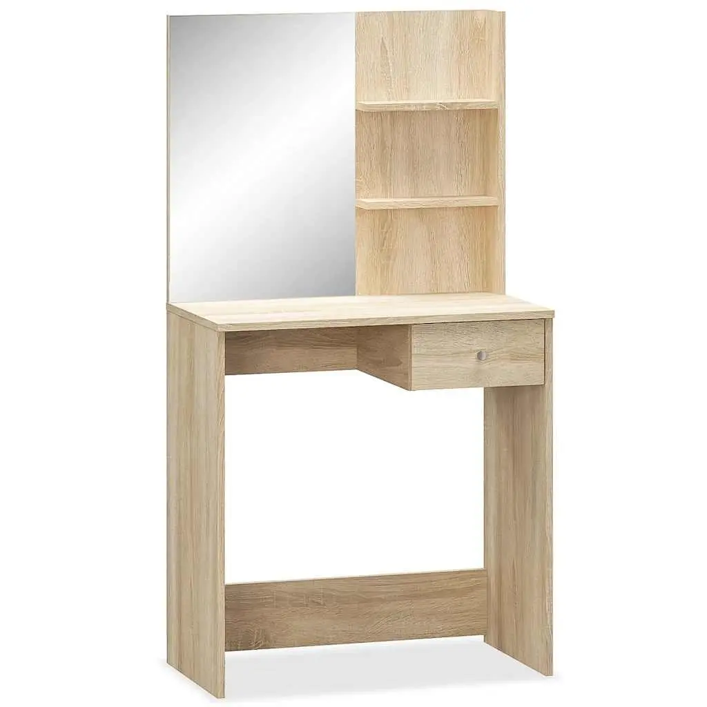 Dressing Table Brown Engineered Wood Storage Drawer Shelving