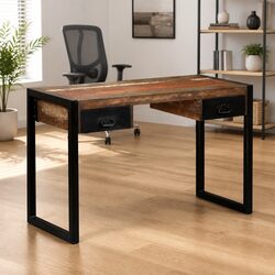 Reclaimed Wood Desk with Storage Drawers