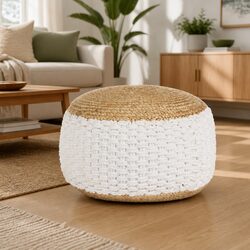 Woven Pouffe Ottoman: The Perfect Cozy Addition 50x35cm