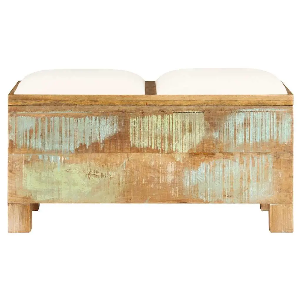 Storage Bench Brown Solid Reclaimed Wood Retro Style Pre-assembled