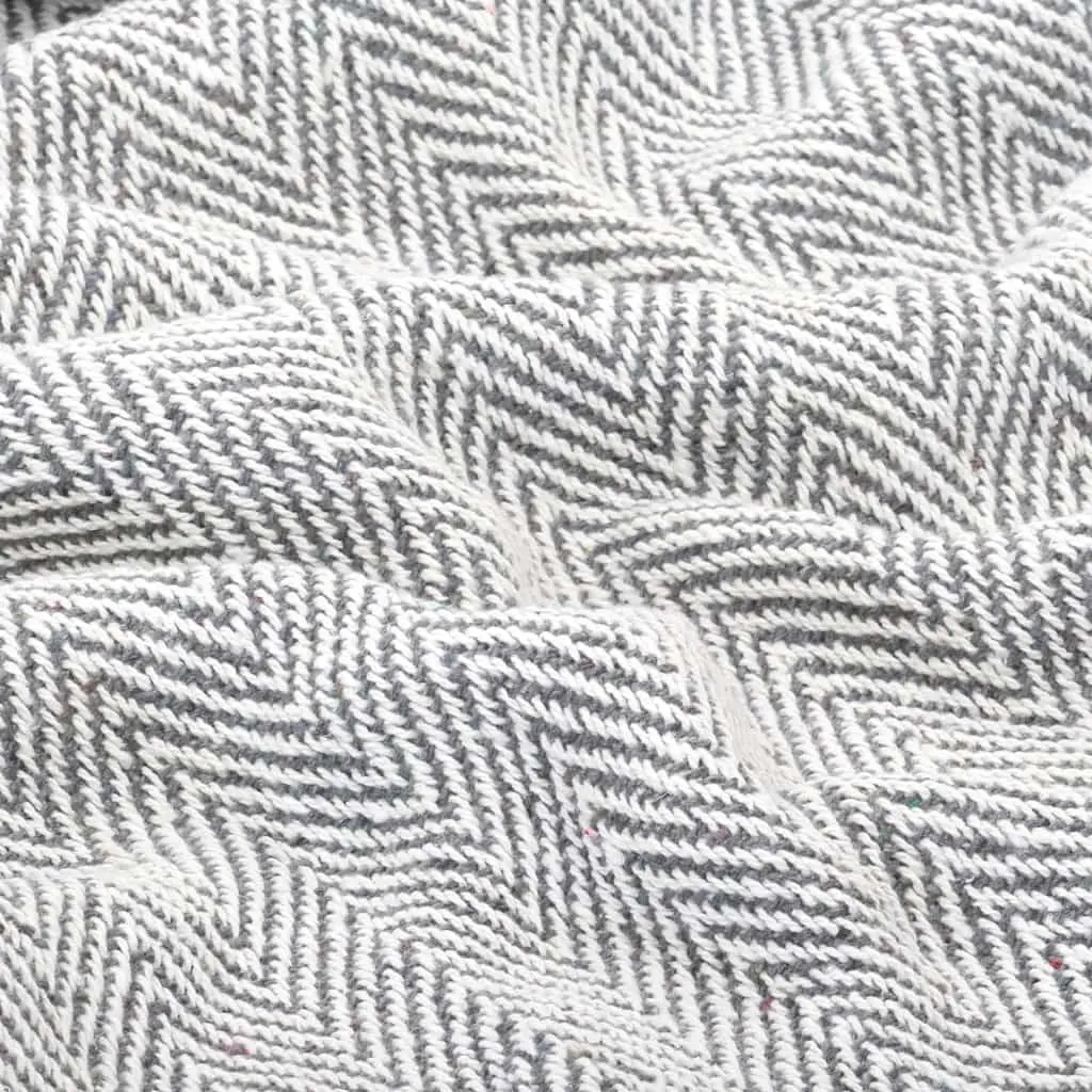 Cotton Throw Blanket Herringbone Grey 160x210 cm Soft Plaid Sofa Bed Chair