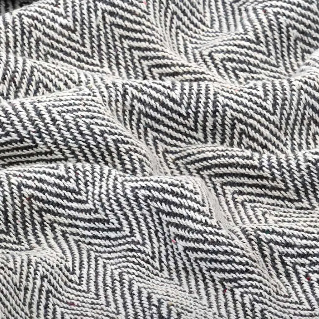 Cotton Herringbone Throw Blanket 160x210cm Navy Blue Sofa Bed Chair Cover