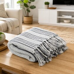 Cotton Throw Blanket 160x210 cm, Soft and Stylish