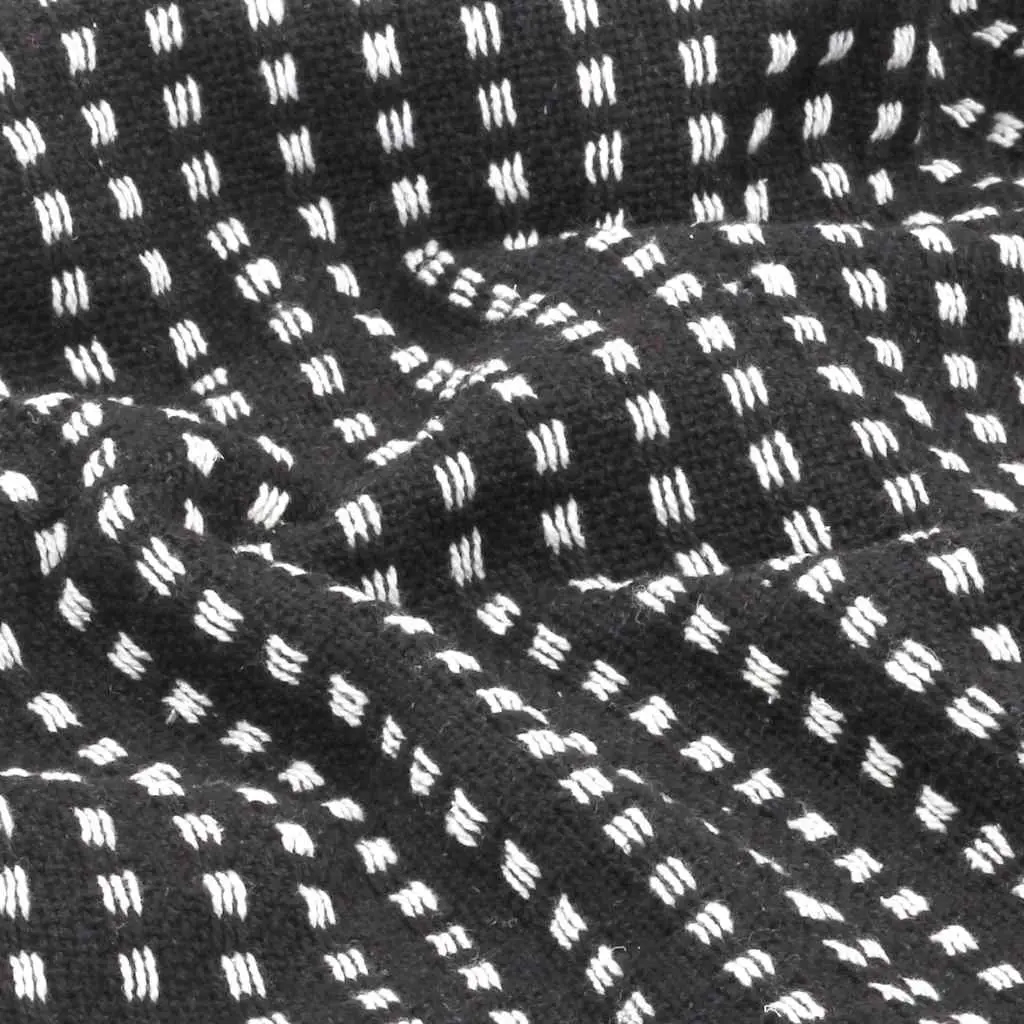 Cotton Throw Blanket 160x210 cm Black Plaid Soft Tassels Sofa Bed Chair Drape