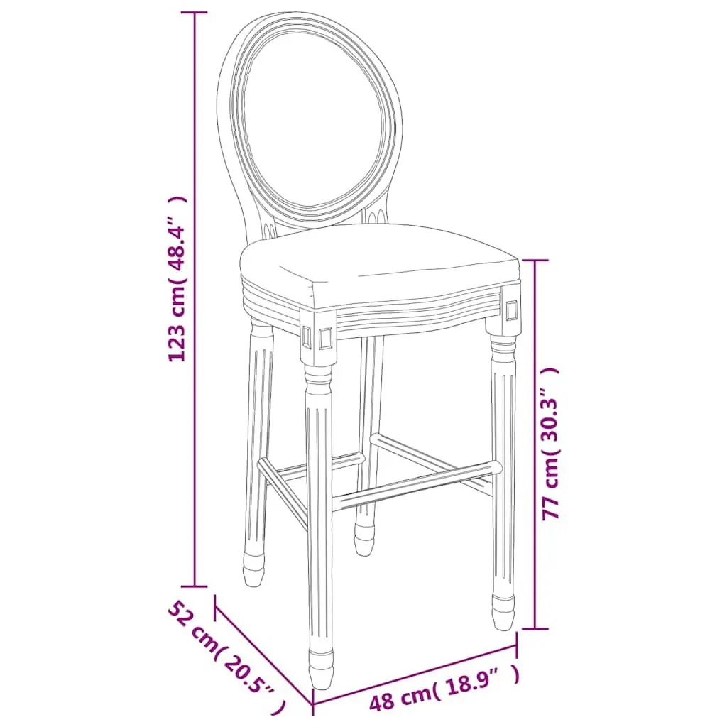 Bar Stools 2pcs White Linen Bar Chairs Vintage Kitchen Dining Seating
