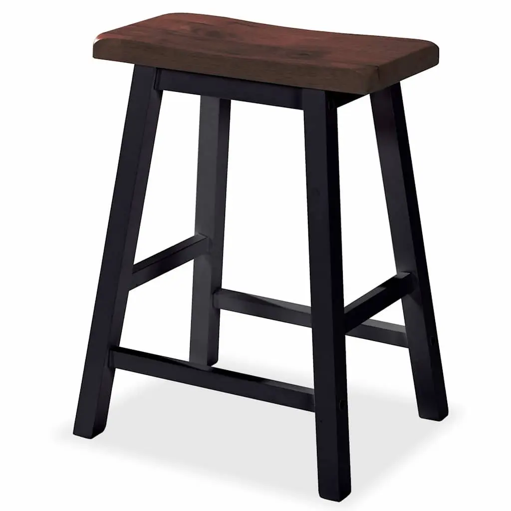 Bar Set Black 3 Pieces Table and Stools Kitchen Dining Furniture