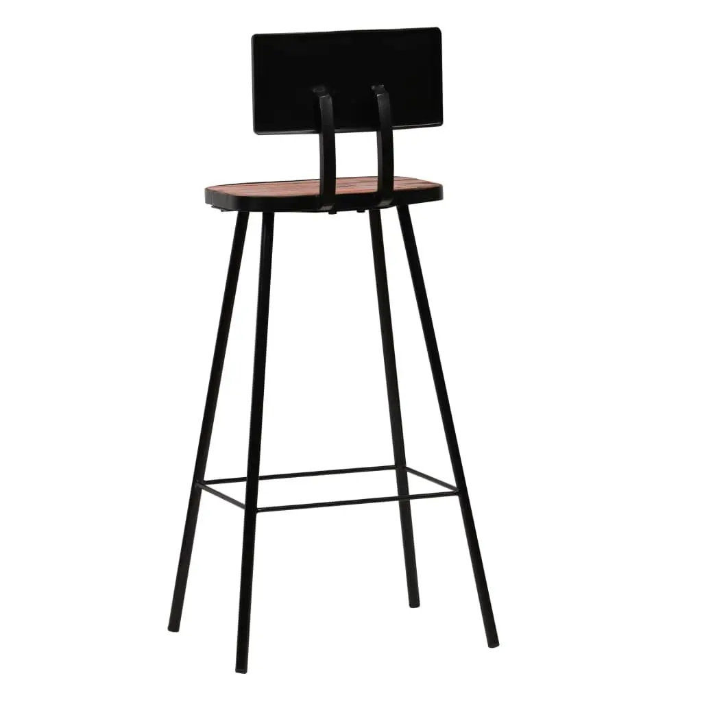 Bar Stools Brown 4 Piece Reclaimed Wood Industrial Style Kitchen Counter Seating