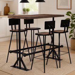 Your Perfect 5-Piece Bar Set with Reclaimed Wood and Steel