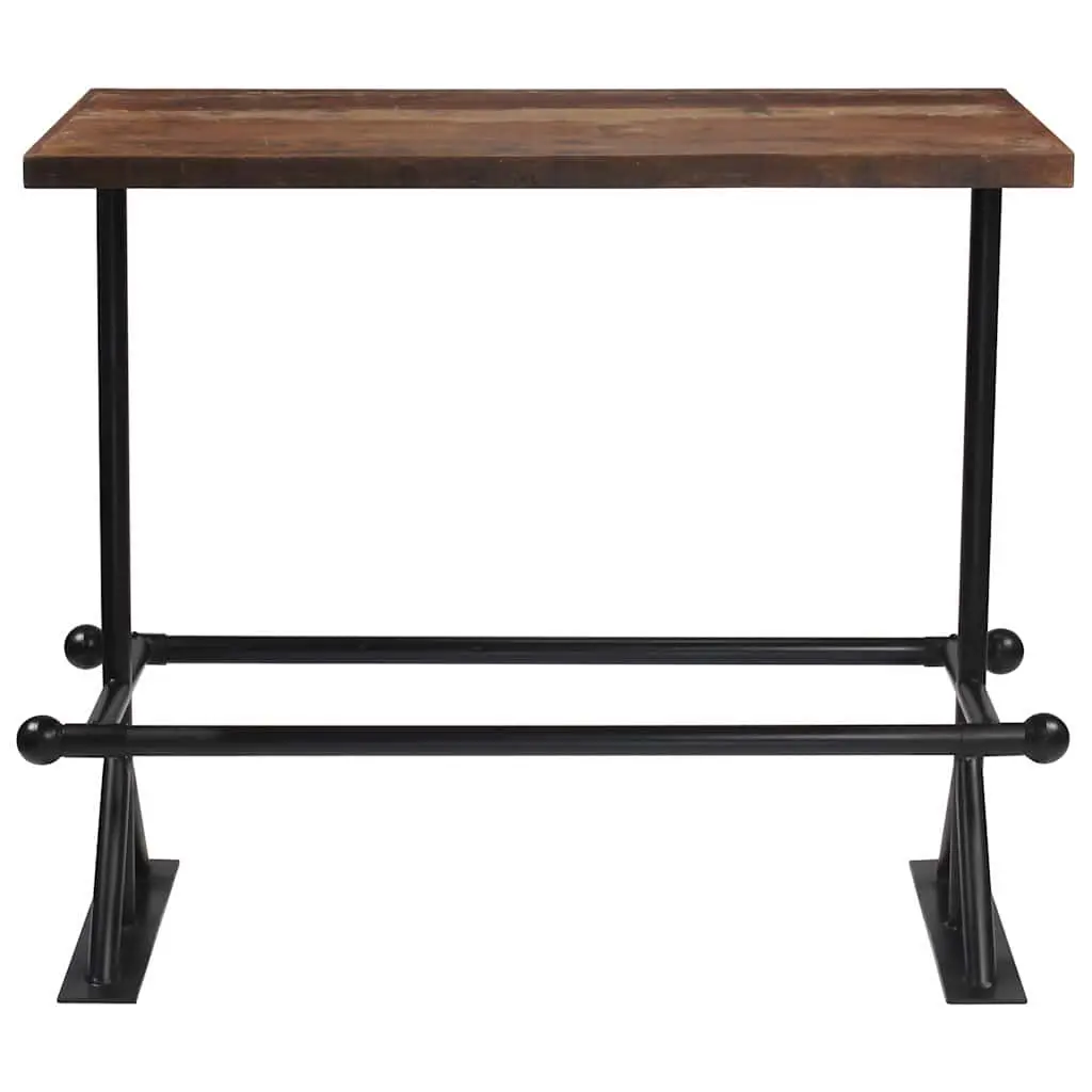 Bar Set Brown 5 Piece Reclaimed Wood Table Chairs Industrial Style
