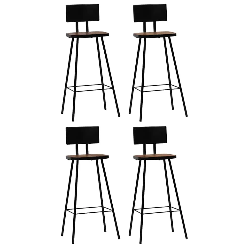 Bar Set Brown 5 Piece Reclaimed Wood Table Chairs Industrial Style