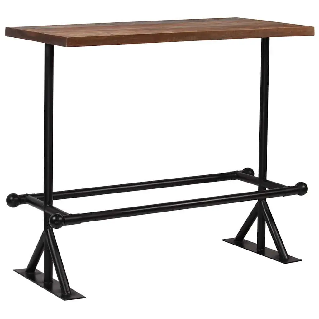 Bar Set Brown 5 Piece Reclaimed Wood Table Chairs Industrial Style