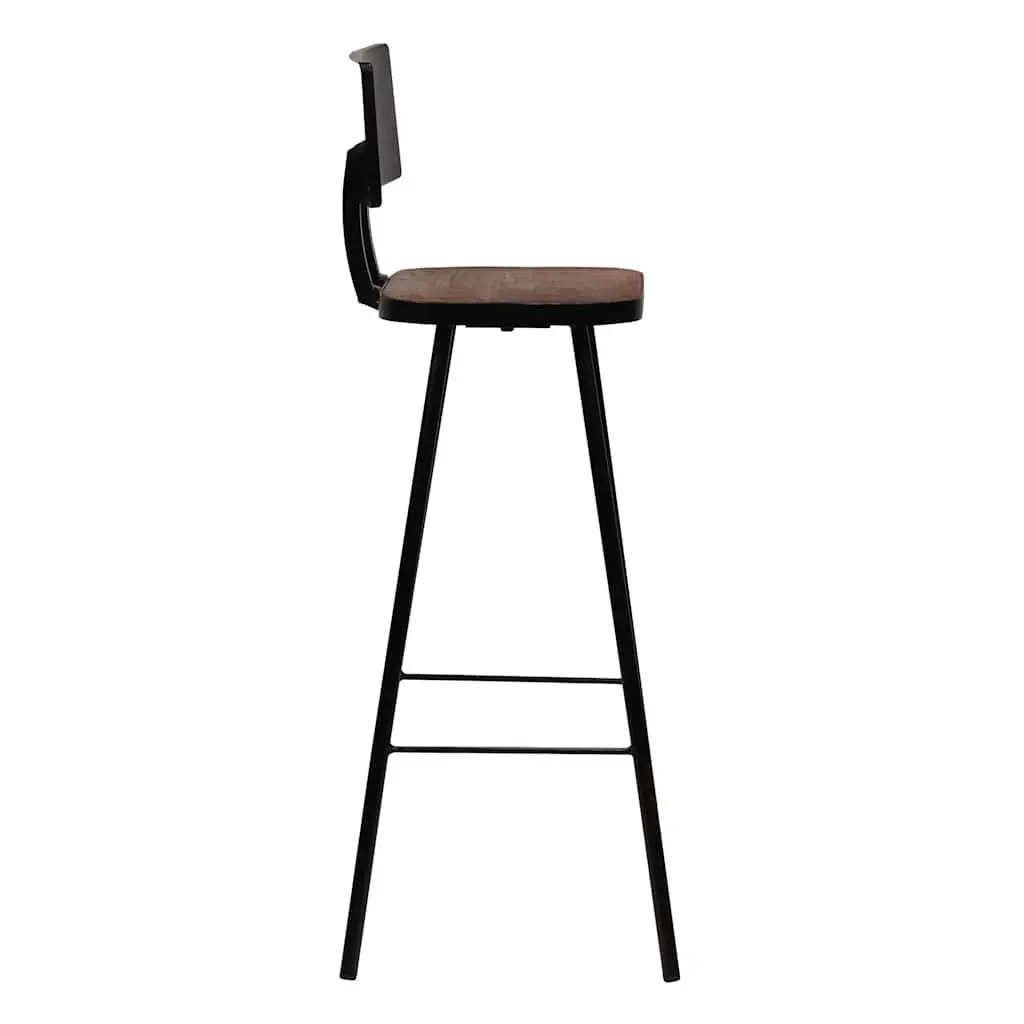 Bar Set Brown 5 Piece Reclaimed Wood Table Chairs Industrial Style