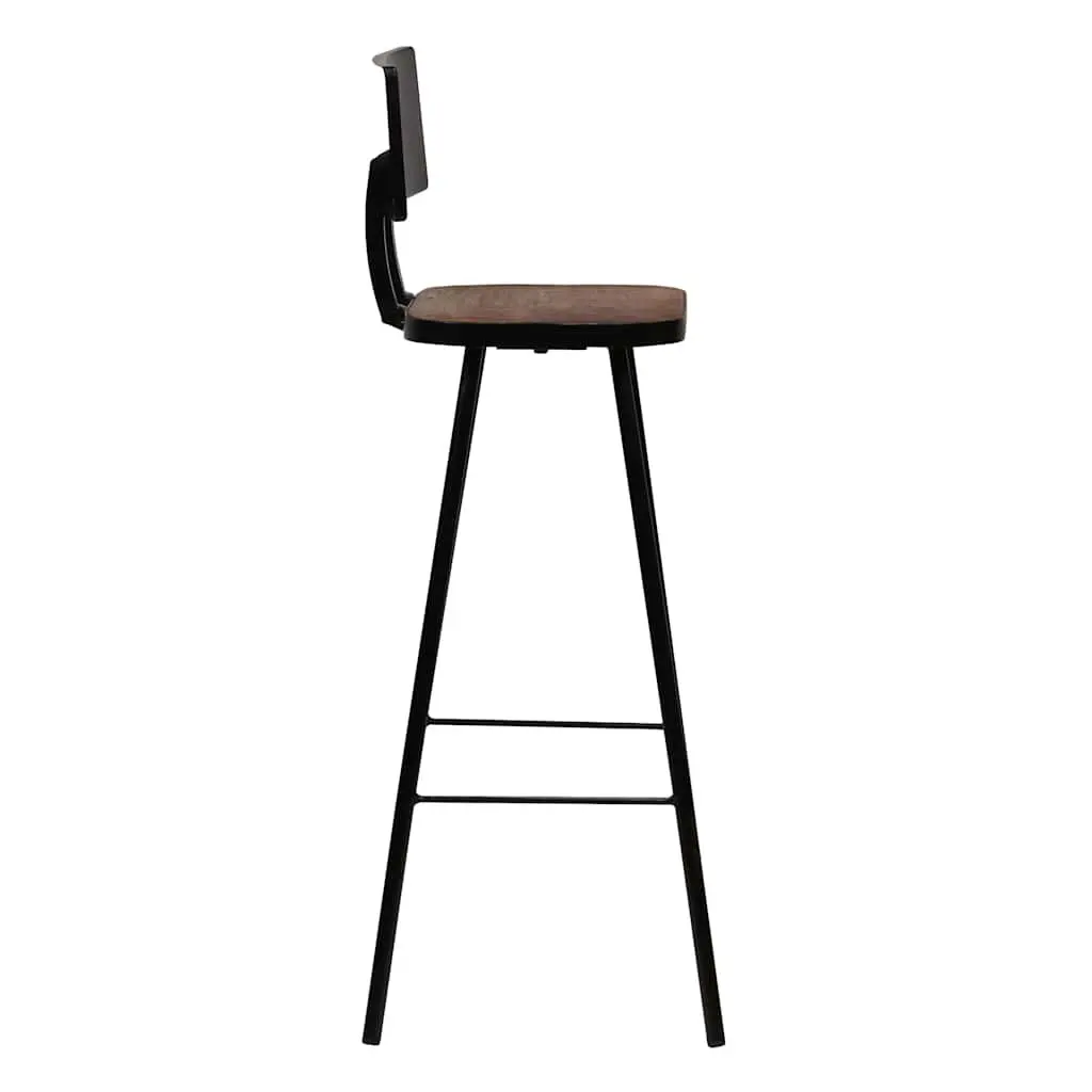 Bar Set Brown 7 Piece Solid Reclaimed Wood Industrial Retro Style Table Chairs