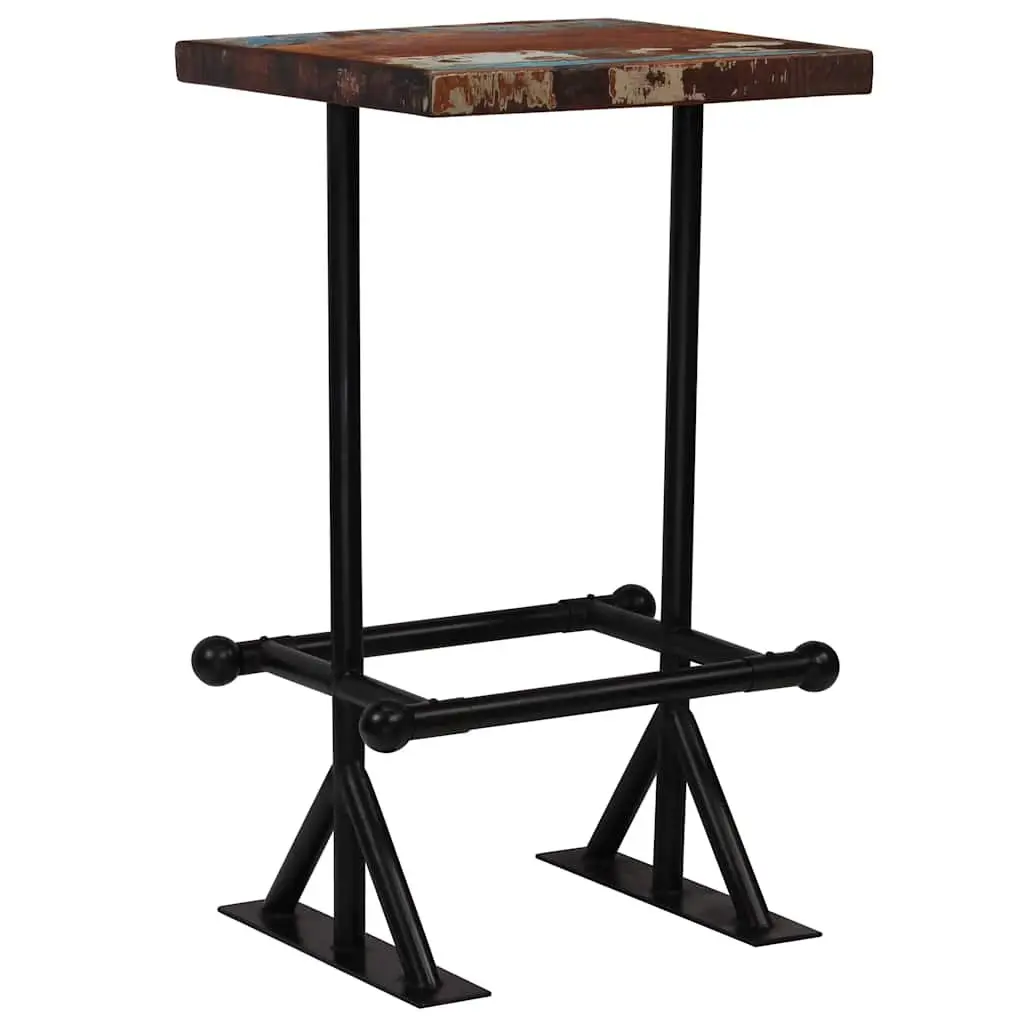 Bar Set 3 Piece Reclaimed Wood Table Chairs Industrial Retro Kitchen Dining