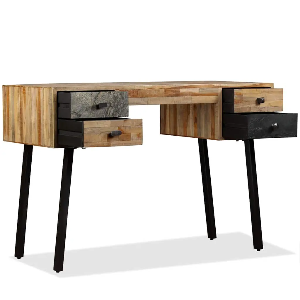 Writing Desk Multicolour 110x50x76 cm Solid Reclaimed Teak Vintage Style Home Office Study Table