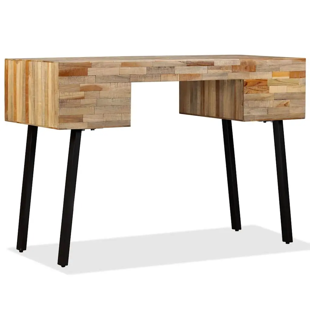 Writing Desk Multicolour 110x50x76 cm Solid Reclaimed Teak Vintage Style Home Office Study Table